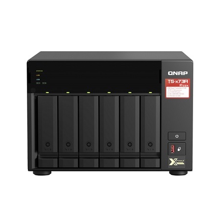 TS-673A-8G-US QNAP 6-Bay Desktop NAS 2.2 GHz AMD Ryzen Embedded V1500B quad-core 8GB RAM - No HDD