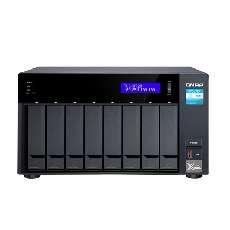 [DISCONTINUED] TVS-872X-i5-8G-US QNAP 8-Bay Desktop NAS/iSCSI/IP-SAN 3.3 GHz Intel Core i5-8400T 6-core 8GB RAM - No HDD