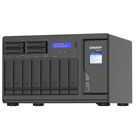 TVS-H1288X-W1250-16G-US QNAP 12 Bay Desktop 3.3GHz Intel Xeon W-1250 6-core 16GB ECC RAM - No HDD