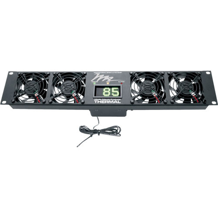 UQFP-4D Middle Atlantic Ultra Quiet Fan Panel with Proportional Speed Fan Control, 4 Fans, Led Display, 120V