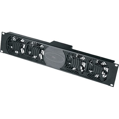 UQFP-4RA Middle Atlantic Designer Inspired Ultra Quiet Fan Panel with Proportional Speed Fan Control, 4 Fans, No Display, Black Brushed Finish, 120V