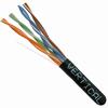 055-452/P/BK Vertical Cable 055-452 Series 24 AWG 8 Unshielded Twisted Pair Solid Bare Copper CMP Plenum Cat5e Cable - 1000' Pull Box - Black