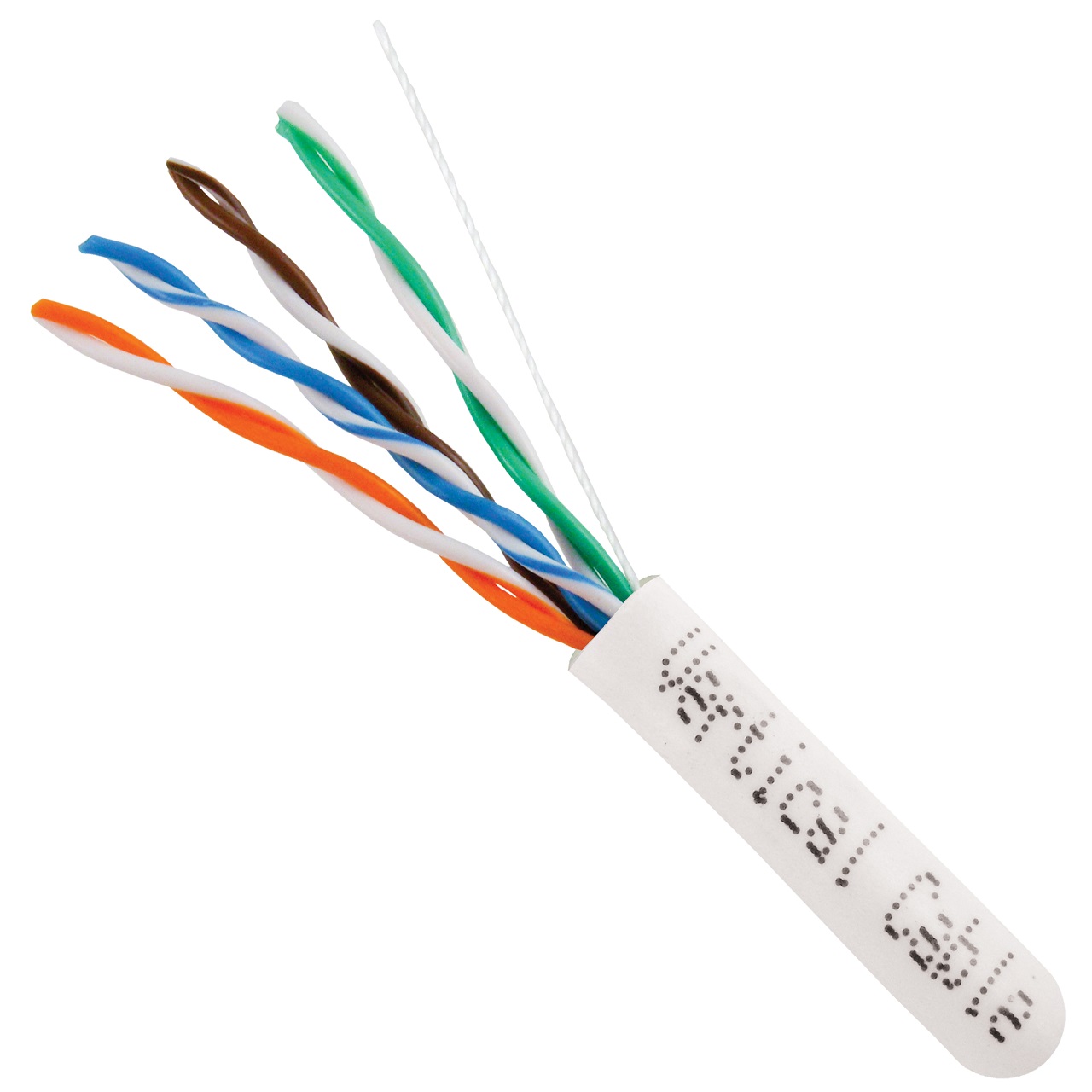 059-484/CMX/WH Vertical Cable 059-484 Series 24 AWG 4 Unshielded Twisted Pair Solid Bare Copper CMX Non-Plenum Cat5e Cable - 1000' Pull Box - White