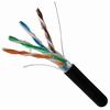 059-487/S/CMXF Vertical Cable 059-487 Series 24 AWG 4 Shielded Twisted Pair Solid Bare Copper CMXF Non-Plenum Cat5e Cable - 1000' Wooden Spool - Black