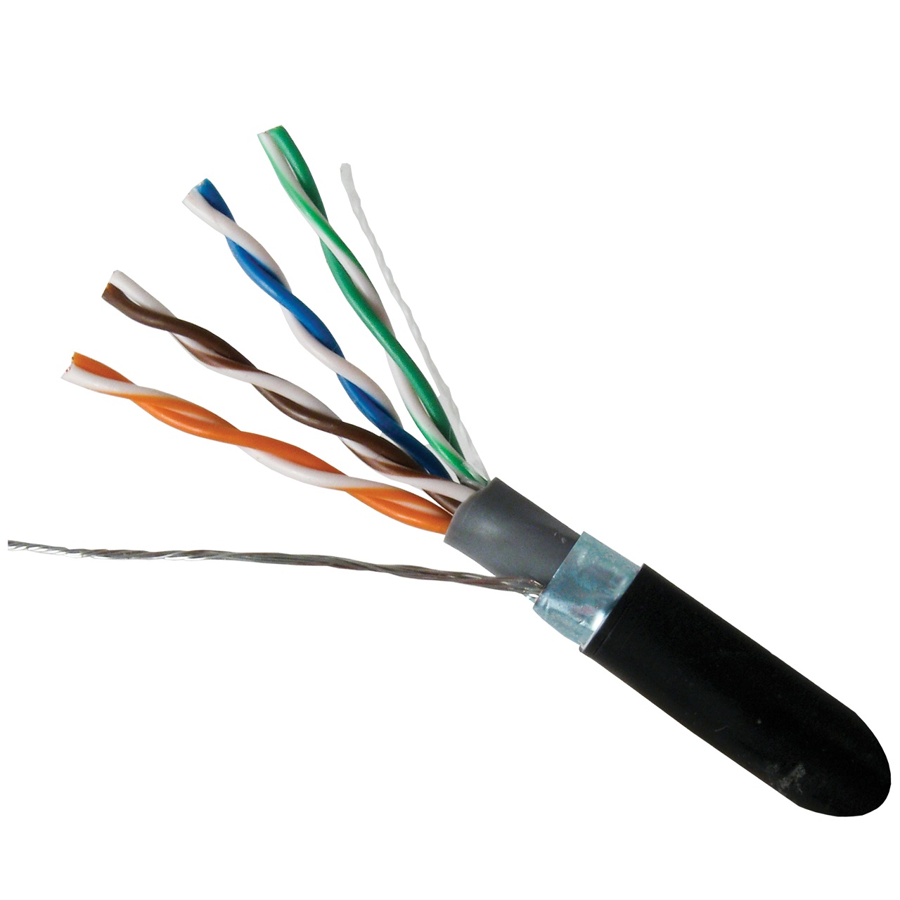 059-490/WS/CMXT Vertical Cable 059-490 Series 24 AWG 4 Shielded Twisted Pair Solid Bare Copper CMXT Non-Plenum Cat5e Cable 1000' Wooden Spool - Black