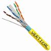 062-510/S/YL Vertical Cable 062-510 Series 23 AWG 4 Shielded Twisted Pair Solid Bare Copper CMR Non-Plenum Cat6 Cable - 1000' Spool - Yellow