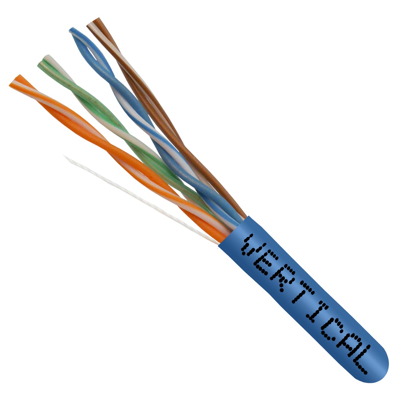 066-555/P/BL Vertical Cable 066-555 Series 23 AWG Unshielded Twisted Pair Solid Bare Copper CMP Plenum Cat6 Cable - 1000' Pull Box - Blue