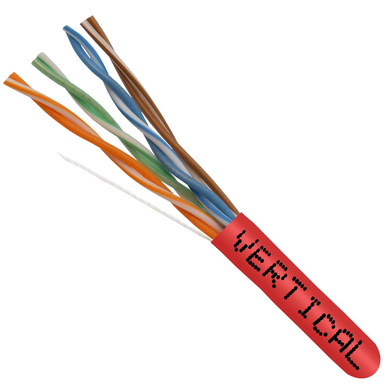 066-558/P/RD Vertical Cable 066-558 Series 23 AWG Unshielded Twisted Pair Solid Bare Copper CMP Plenum Cat6 Cable - 1000' Pull Box - Red