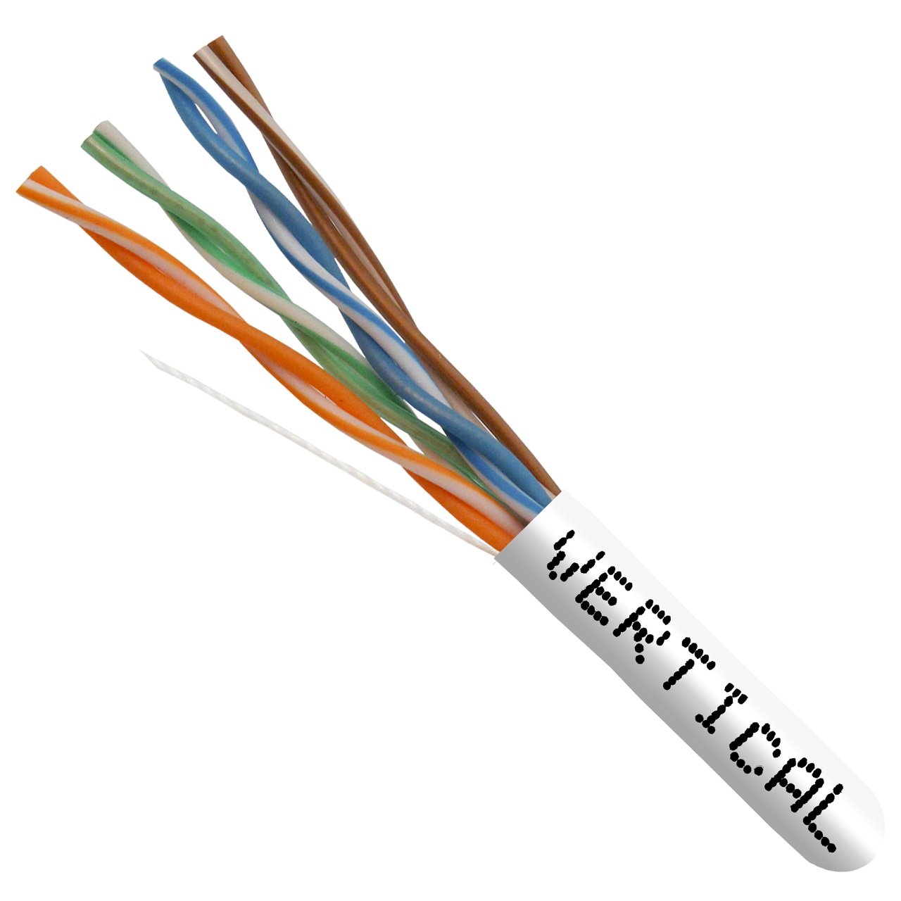 066-559/P/WH Vertical Cable 066-559 Series 23 AWG Unshielded Twisted Pair Solid Bare Copper CMP Plenum Cat6 Cable - 1000' Pull Box - White