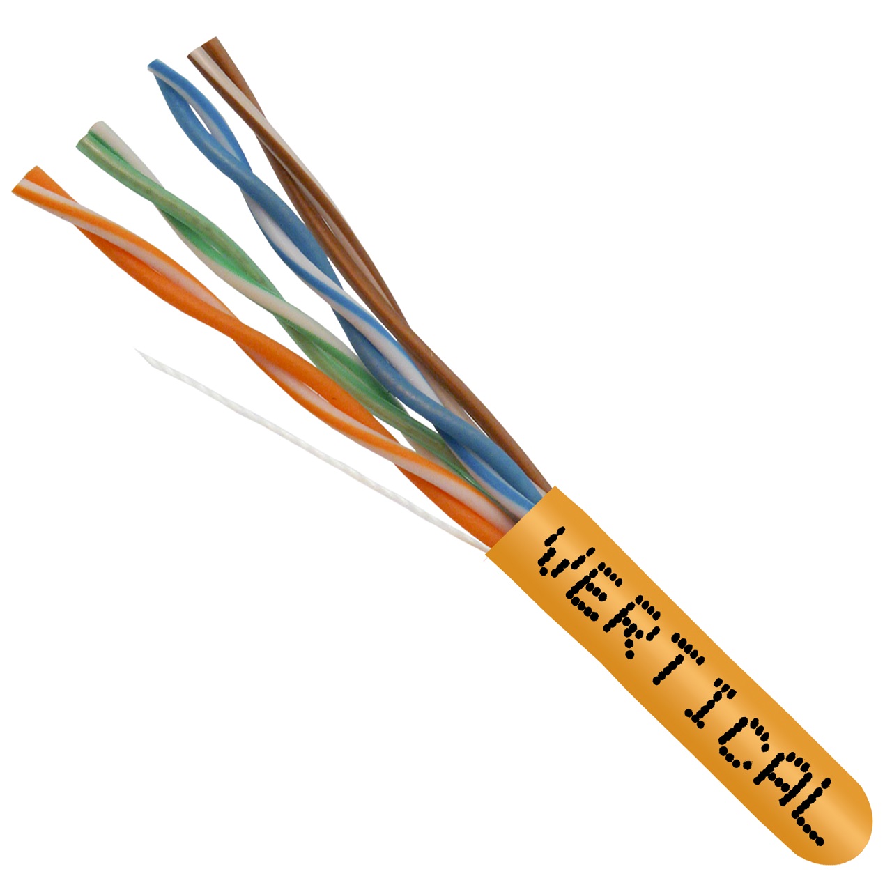 066-661/P/OR Vertical Cable 066-661 Series 23 AWG Unshielded Twisted Pair Solid Bare Copper CMP Plenum Cat6 Cable - 1000' Pull Box - Orange