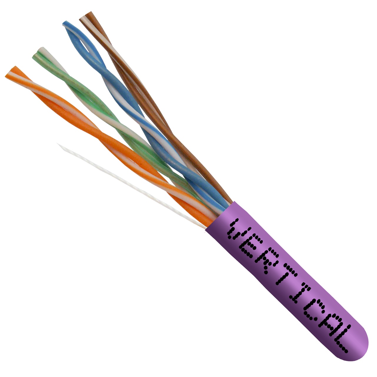 066-662/P/PR Vertical Cable 066-662 Series 23 AWG Unshielded Twisted Pair Solid Bare Copper CMP Plenum Cat6 Cable - 1000' Pull Box - Purple