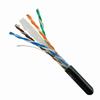 069-560/CMXF Vertical Cable 069-560 Series 23 AWG 4 Unshielded Twisted Pair Solid Bare Copper LLDPE Jacket CMXF Non-Plenum Cat6 Direct Burial Gel-Filled (Flooded Core) Cable - 1000' Wooden Spool - Black