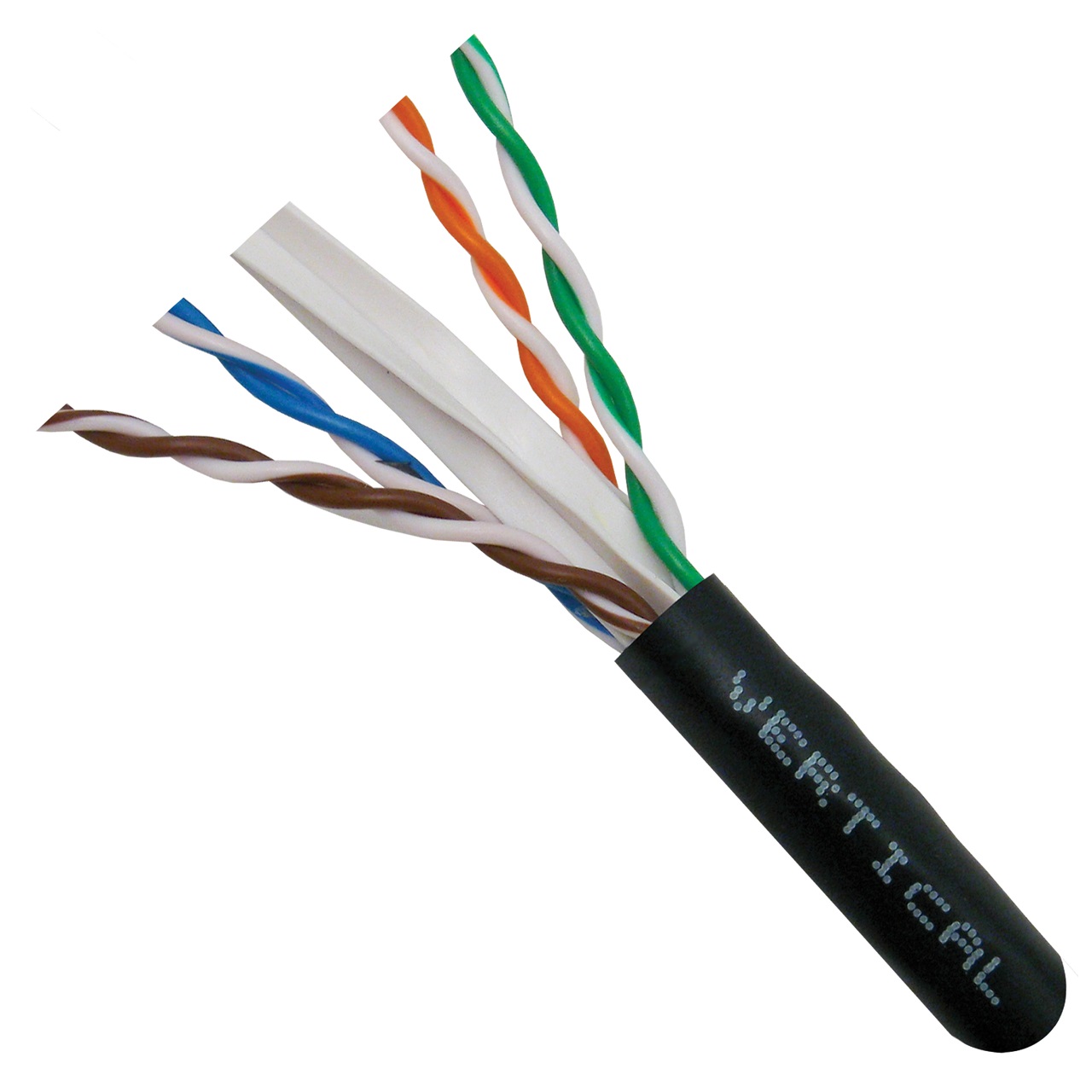 069-564/A/CMX Vertical Cable 069-564 Series 23 AWG 8 UnShielded Twisted Pair Solid Bare Copper CMX Non-Plenum Cat6 Cable - 1000' Wooden Spool - Black