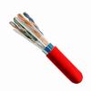 168-407/S/P/RD Vertical Cable 168-407 Series 23 AWG 4 Shielded Twisted Pair Solid Bare Copper CMP Plenum Cat6 Cable - 1000' Wooden Spool - Red