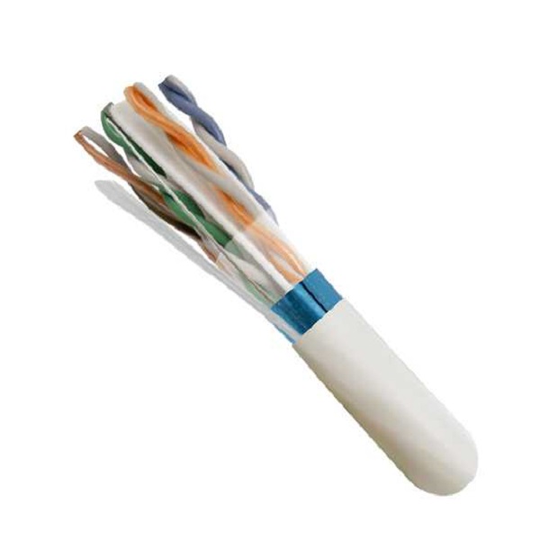 168-408/S/P/WH Vertical Cable 168-408 Series 23 AWG 4 Shielded Twisted Pair Solid Bare Copper CMP Plenum Cat6 Cable - 1000' Wooden Spool - White