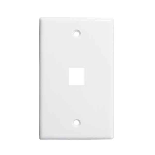 304-J2633/1P/WH Vertical Cable Keystone Wall Plate, 1-Port - White