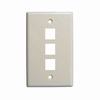 Show product details for 304-J2637/3P/AL Vertical Cable Keystone Wall Plate, 3-Port - Almond
