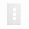 Show product details for 304-J2639/3P/WH Vertical Cable Keystone Wall Plate, 3-Port - White