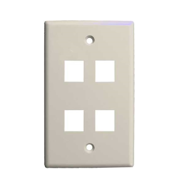 304-J2641/4P/IV Vertical Cable Keystone Wall Plate, 4-Port - Ivory