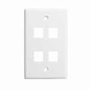 Show product details for 304-J2642/4P/WH Vertical Cable Keystone Wall Plate, 4-Port - White