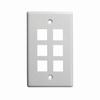 304-J2645/6P/WH Vertical Cable Keystone Wall Plate, 6-Port - White