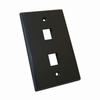 Show product details for 304-J2647/2P/BK Vertical Cable Keystone Wall Plate, 2-Port - Black