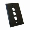 Show product details for 304-J2648/3P/BK Vertical Cable Keystone Wall Plate, 3-Port - Black