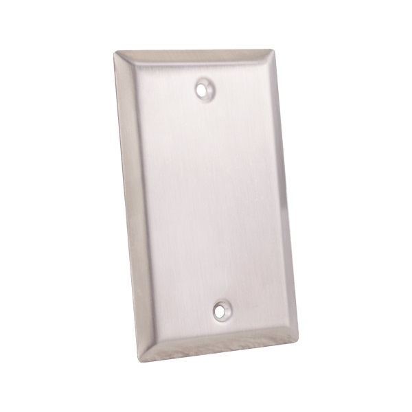 304-J2651/0P/S Vertical Cable Wall Plate, 0-Port, Stainless Steel