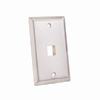Show product details for 304-J2652/1P/S Vertical Cable Wall Plate, 1-Port, Stainless Steel