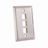 304-J2654/3P/S Vertical Cable Wall Plate, 3-Port, Stainless Steel