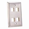Show product details for 304-J2655/4P/S Vertical Cable Wall Plate, 4-Port, Stainless Steel