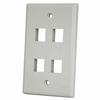Show product details for 304-J2664/4P/GY Vertical Cable Keystone Wall Plate 4-Port - Gray