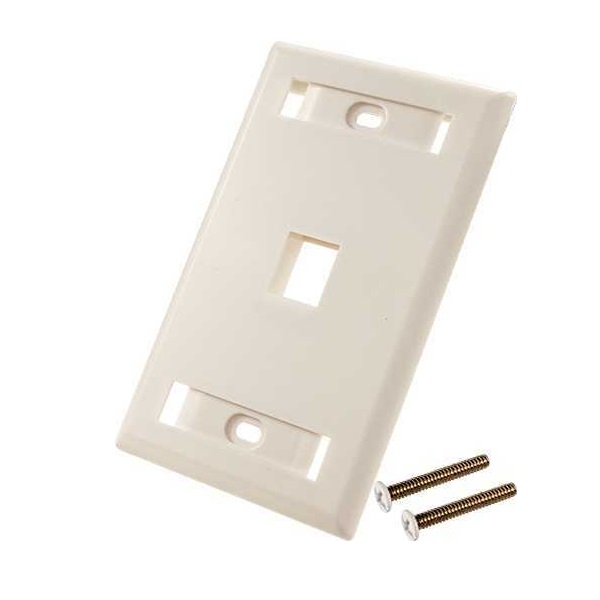 305-307ID/1P/WH Vertical Cable Wall Plate with ID Window, 1-Port - White