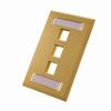 Show product details for 305-314ID/3P/IV Vertical Cable Wall Plate with ID Window, 3-Port - Ivory