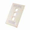 Show product details for 305-315ID/3P/WH Vertical Cable Wall Plate with ID Window, 3-Port - White
