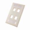 Show product details for 305-319ID/4P/WH Vertical Cable Wall Plate with ID Window, 4-Port - White