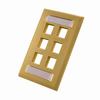 Show product details for 305-322ID/6P/IV Vertical Cable Wall Plate with ID Window, 6-Port - Ivory