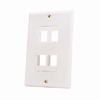 Show product details for 308-619D/4P/WH Vertical Cable Keystone Wall Plate, 4-Port, Decora Style