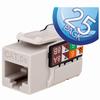 351-V2605/GY/25 Vertical Cable CAT5E Data Grade Keystone Jack 90° 8x8 Conductors - 25 Pack - Gray