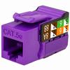351-V2619/PR Vertical Cable CAT5E Data Grade Keystone Jack 90° 8x8 Conductors - Purple