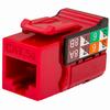 Show product details for 351-V2620/RD Vertical Cable CAT5E Data Grade Keystone Jack 90° 8x8 Conductors - Red