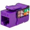 352-V2719/PR Vertical Cable CAT6 Data Grade Keystone Jack 90° 8x8 Conductors - Purple