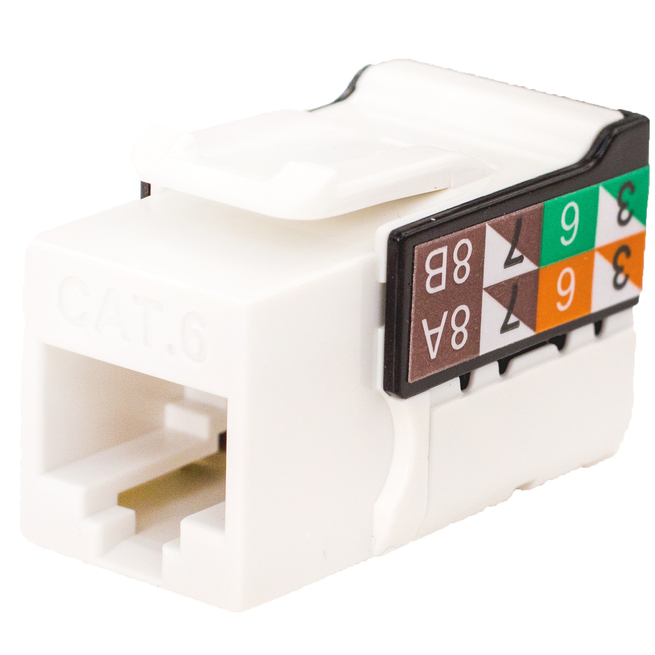 352-V2723/BW Vertical Cable 353 Series CAT6 V-Max Keystone Jacks - Bright White