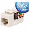 Show product details for 353-V2810/WH/25 Vertical cable 353 Series CAT6A V-Max Keystone Jacks - 25 Pack - White