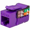 353-V2819/C6APR Vertical Cable CAT6A Data Grade Keystone U-Jack 90° 8x8 Conductors - Purple