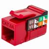 Show product details for 353-V2820/C6ARD Vertical Cable CAT6A Data Grade Keystone U-Jack 90° 8x8 Conductors - Red