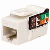 353-V2821/C6AWH Vertical Cable CAT6A Data Grade Keystone U-Jack 90° 8x8 Conductors - White