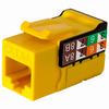 Show product details for 353-V2822/C6AYL Vertical Cable CAT6A Data Grade Keystone U-Jack 90° 8x8 Conductors - Yellow