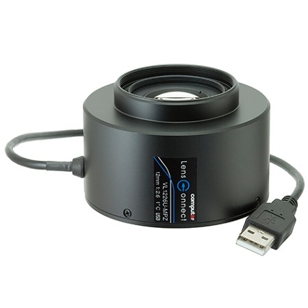 VL1226U-MPZ Computar 1" C-Mount 12mm F/2.6 20MP Industrial Plug and Play Remote Control Iris Lens