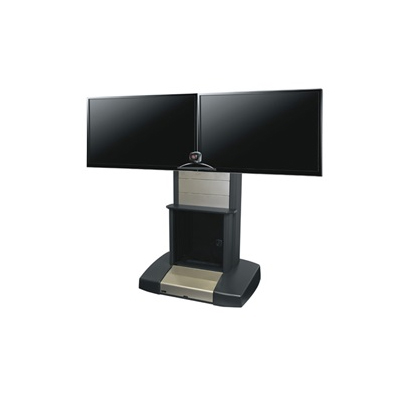 VTC-4255D-R Middle Atlantic Mobile Videoconferencing/Presentation CartVideo Cart 42"-55" Dual Display w/ Rack